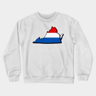 Red, White, and Blue Virginia Outline Crewneck Sweatshirt